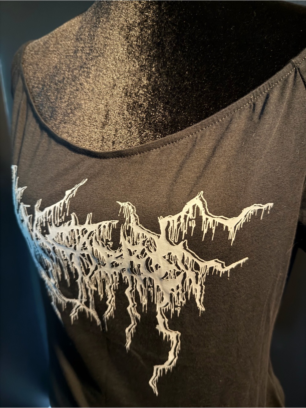 Death Metal Off Shoulder Top
